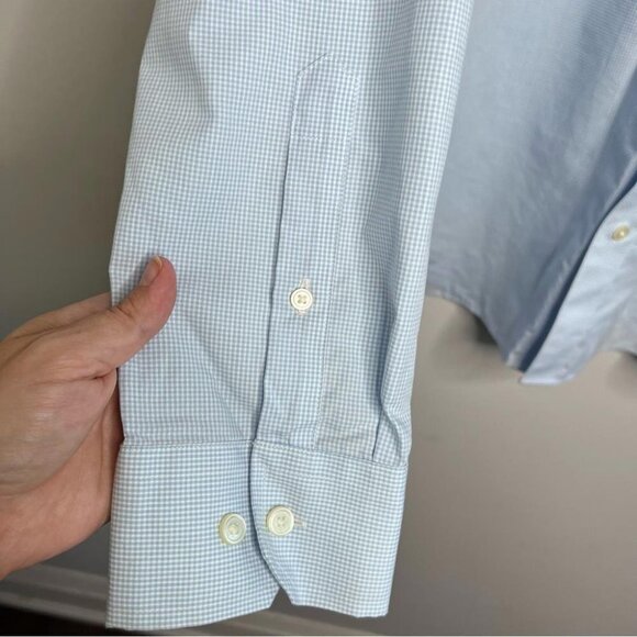 Banana Republic Factory Mens Size XL Light Blue Untucked No Iron Button Down - Picture 4 of 8